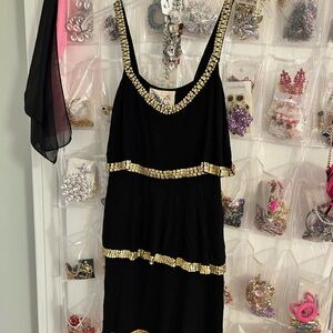 Glamorous Black and Gold Mini Dress